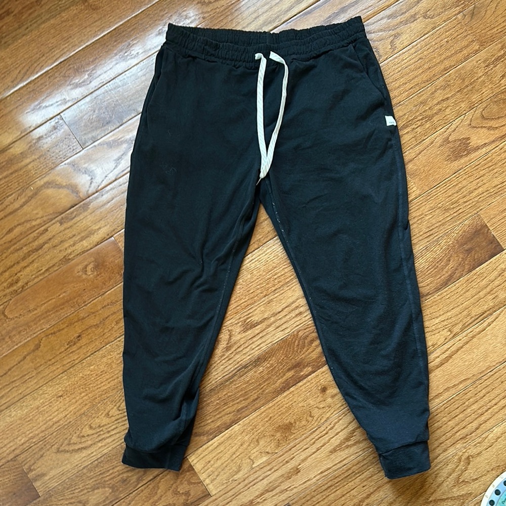 COPY - Vuori Black Joggers with Elastic Cuffs and Drawstring